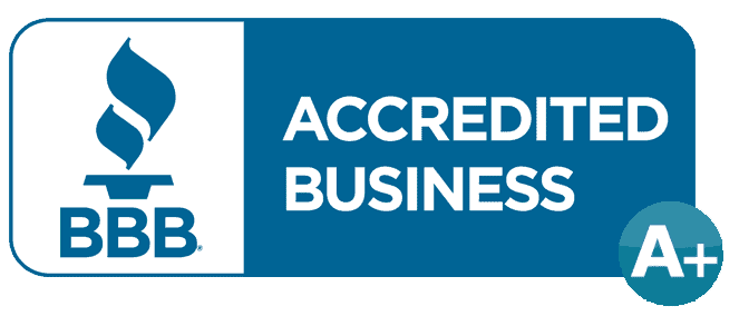 An accredited business bbb logo.